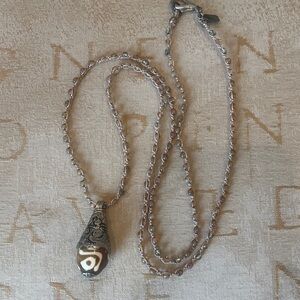 Artisan Gold and Silver Teardrop Necklace